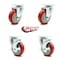 Service Caster Regency 600CSW415 600CSW415WB U-Boat Replacement Caster Set - REG-SCC-20S414-PPUB-RED-TP2-2-TLB-2 - alternate 3